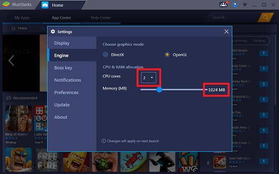 best settings for bluestacks 5