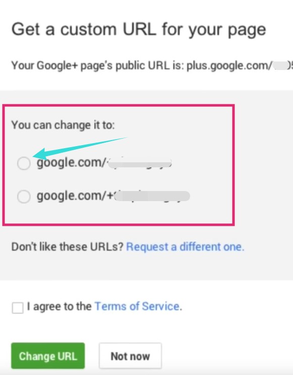 how to change your google plus url