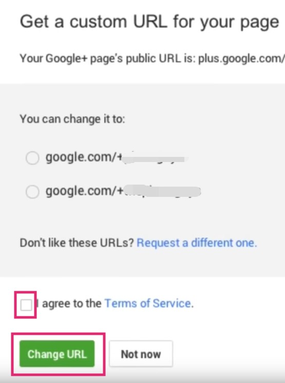 how to change your google plus url